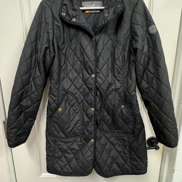 Eddie Bauer "SportShop" Quilted Black Jacket Women's Size Medium - Picture 2 of 8